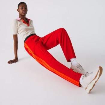 Lacoste Twill Flared Pants Dámské - Kalhoty Červené | CZ-fcteUF